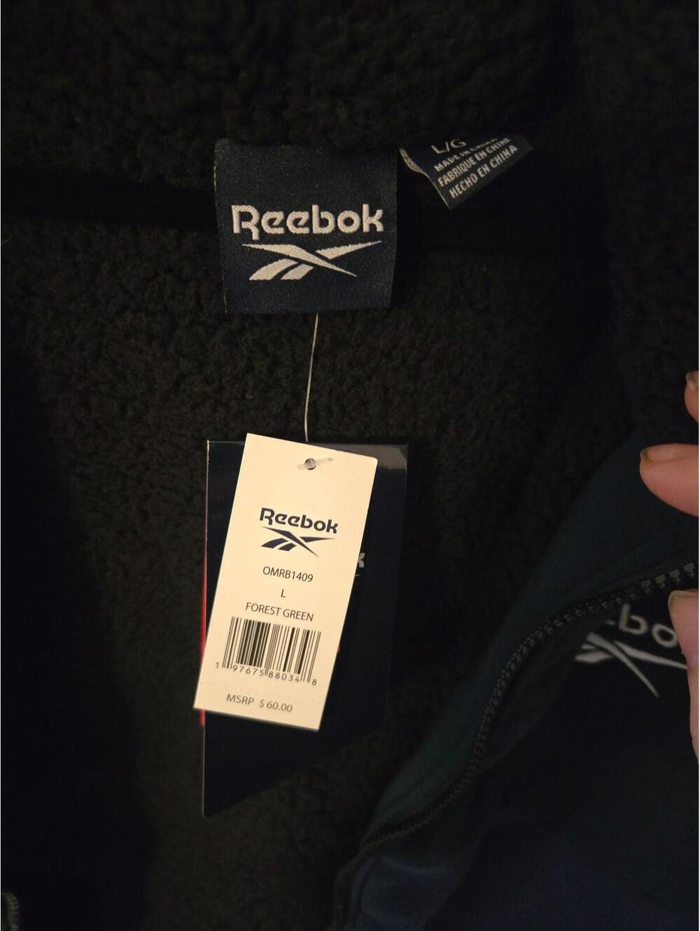 NWT Reebok Sherpa-Lined Full-Zip Hoodie Jacket